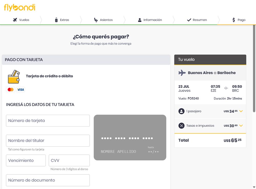 Экран оплаты долларовой версии: карта Visa/Mastercard, поля ваучера и промокода, итог 65,25 $